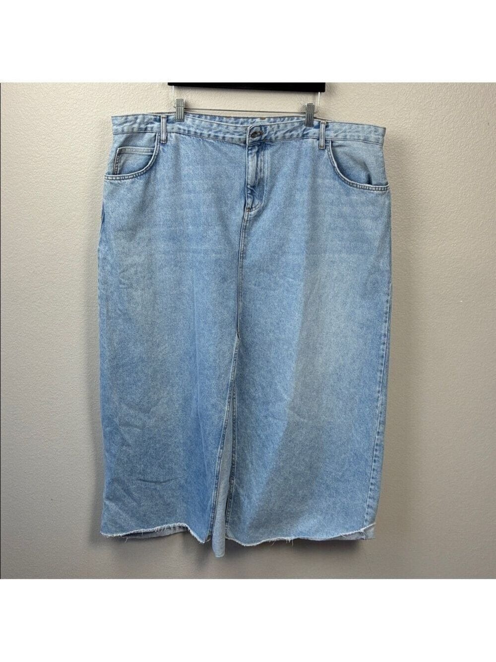Anthropologie Pilcro Madi Denim Maxi Skirt Front Slit 28W - Picture 5 of 11